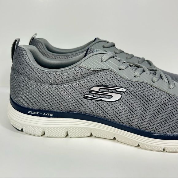 NEW Skechers Flex Lite Running Trainers Sneaker Shoes Grey 16829; Men’s Sz 13 - Picture 5 of 16